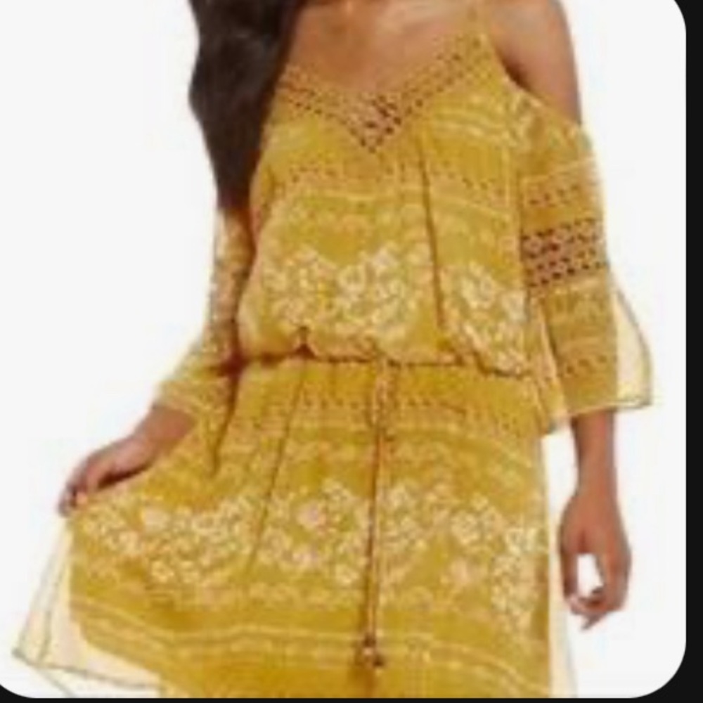 NWOT Jodi Kristipher Mustard Lace Summer Dress